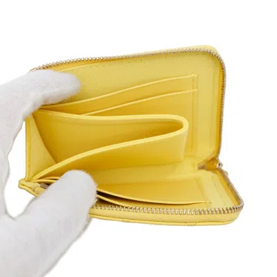 Pre-owned Chanel Yellow Grained Calfskin Coin Purse/coin Case ()