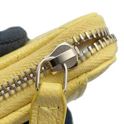 Pre-owned Chanel Yellow Grained Calfskin Coin Purse/coin Case ()