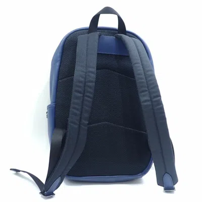 Pre-owned Coach Blue Canvas Leather Backpack ()