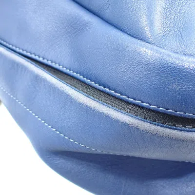 Pre-owned Coach Blue Canvas Leather Backpack ()