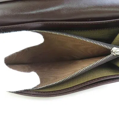 Pre-owned Fendi Brown Canvas Leather Long Wallet (bi-fold) ()