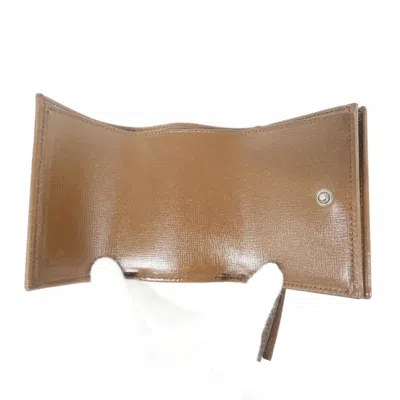 Pre-owned Gucci Beige Brown Gg Canvas Leather Wallet (tri-fold) () In Multi