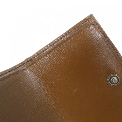 Pre-owned Gucci Beige Brown Gg Canvas Leather Wallet (tri-fold) () In Multi