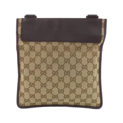 Pre-owned Gucci Beige Brown Gg Canvas Shoulder Bag ()