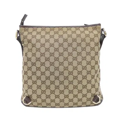 Pre-owned Gucci Beige Brown Gg Canvas Shoulder Bag ()