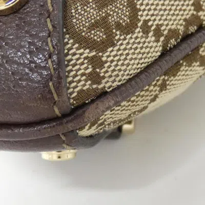 Pre-owned Gucci Beige Brown Gg Canvas Shoulder Bag ()