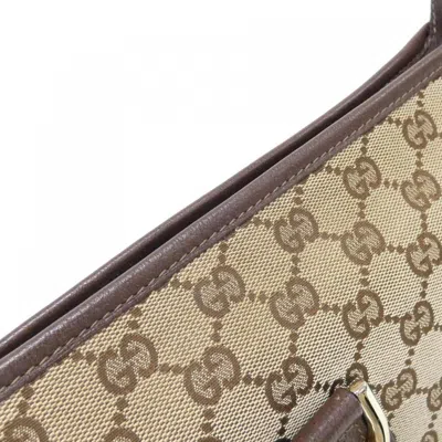 Pre-owned Gucci Beige Brown Gg Canvas Shoulder Bag ()
