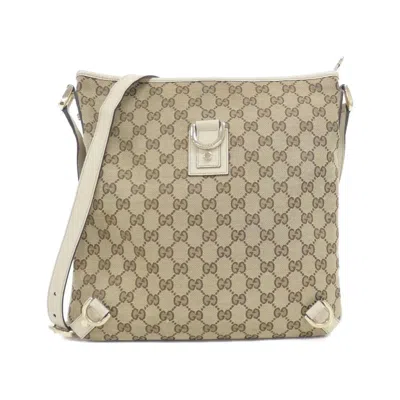 Pre-owned Gucci Beige Ivory Gg Canvas Shoulder Bag ()