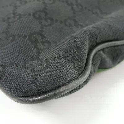 Pre-owned Gucci Black Green Red Color Gg Canvas Shoulder Bag ()