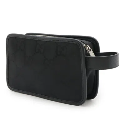 Pre-owned Gucci Black Nylon Canvas Clutch Bag ()