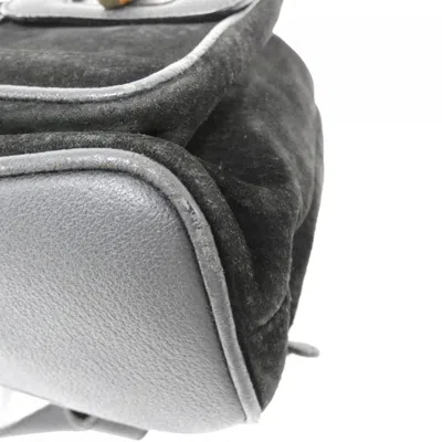Pre-owned Gucci Black Suede Leather Backpack ()