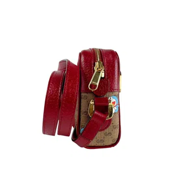 Pre-owned Gucci Blue Brown Burgundy Pvc Leather Shoulder Bag ()