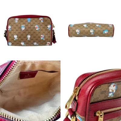 Pre-owned Gucci Blue Brown Burgundy Pvc Leather Shoulder Bag ()