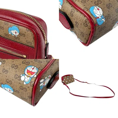 Pre-owned Gucci Blue Brown Burgundy Pvc Leather Shoulder Bag ()