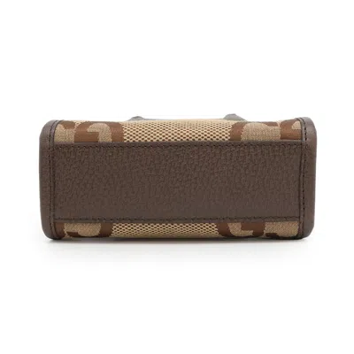 Pre-owned Gucci Brown Canvas Leather Shoulder Bag Tote Bag ()