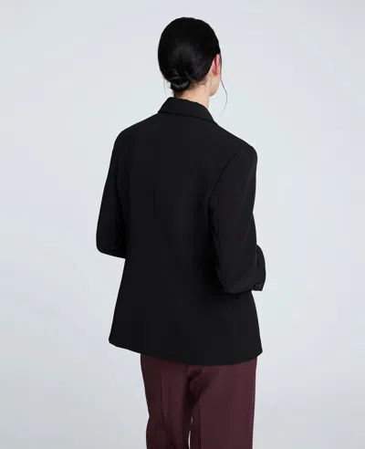 Kenneth Cole Luxe Twill Three Button Contoured Jacket In Black