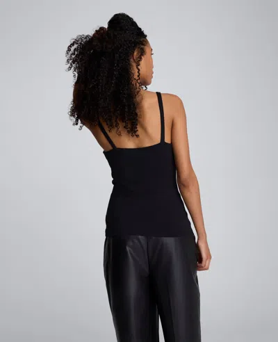 Kenneth Cole V-neck Knit Tank In Black