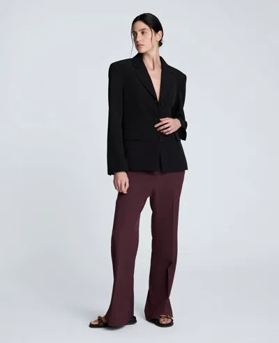 Kenneth Cole Luxe Twill Three Button Contoured Jacket In Black