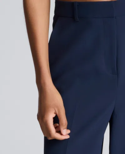 Kenneth Cole Luxe Twill Wide Leg Pant In Blue