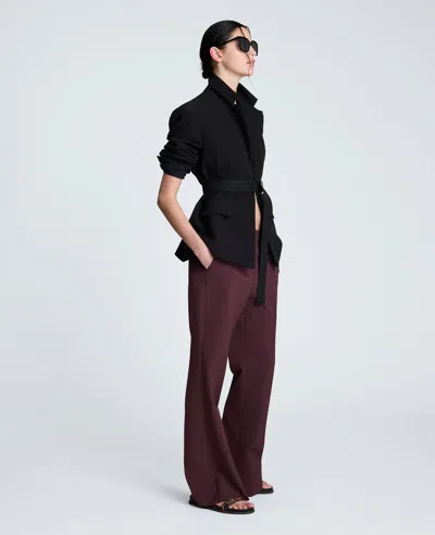 Kenneth Cole Luxe Twill Three Button Contoured Jacket In Black