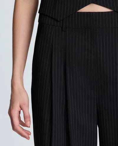 Kenneth Cole Pinstripe Pleat Front Wide Leg Pant