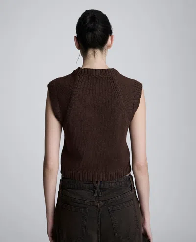 Kenneth Cole Sleeveless Crewneck Pullover Sweater Vest In Burgundy
