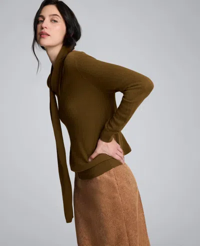 Kenneth Cole Cowl Neck Sweater With Attached Scarf