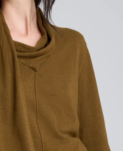 Kenneth Cole Cowl Neck Sweater With Attached Scarf
