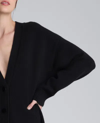 Kenneth Cole Long Button Front Cardigan Duster In Black