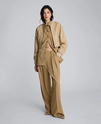Kenneth Cole Pinstripe Double Pleat High Waist Wide Leg Pants