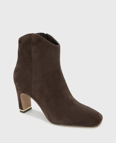 Kenneth Cole Grizelda Suede Heel Boot In Brown