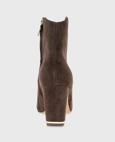 Kenneth Cole Grizelda Suede Heel Boot In Brown