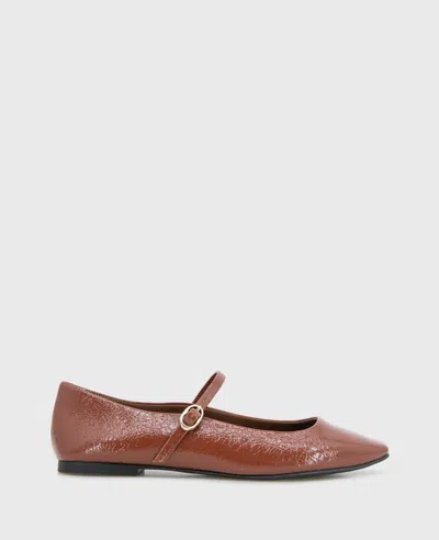 Kenneth Cole Jasper Patent Leather Ballet Flat In Brown