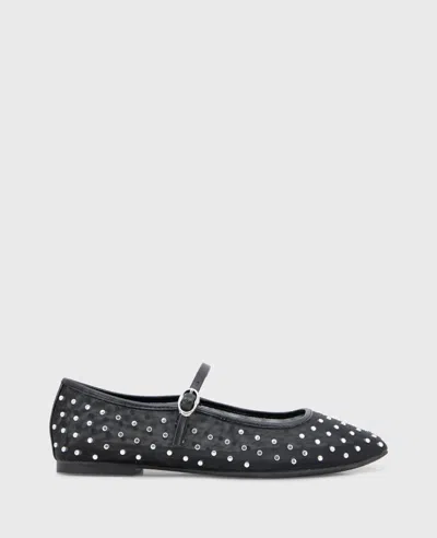 Kenneth Cole Jasper Mesh Micro Stud Ballet Flat In Black
