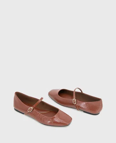 Kenneth Cole Jasper Patent Leather Ballet Flat In Brown