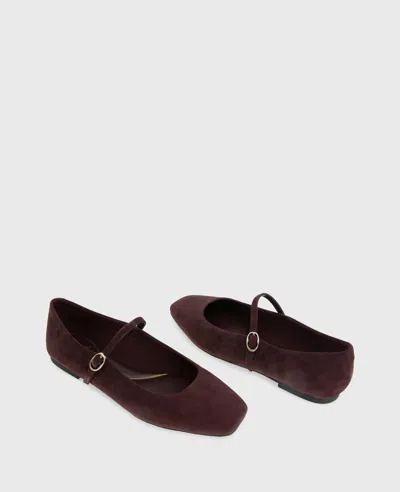 Kenneth Cole Jasper Suede Ballet Flat In Burgundy