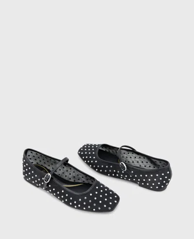 Kenneth Cole Jasper Mesh Micro Stud Ballet Flat In Black