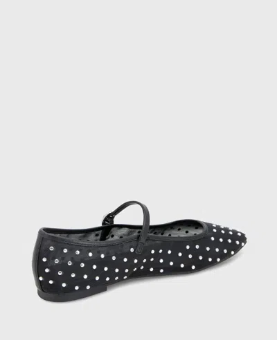 Kenneth Cole Jasper Mesh Micro Stud Ballet Flat In Black