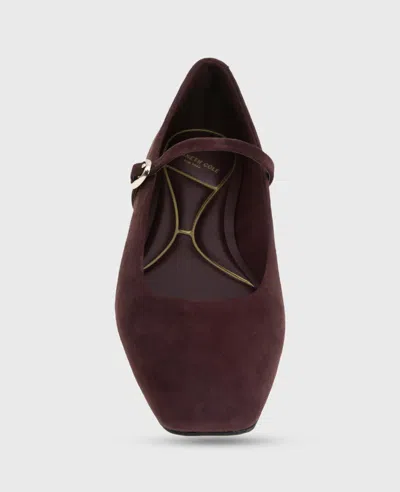 Kenneth Cole Jasper Suede Ballet Flat In Burgundy