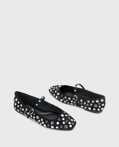 Kenneth Cole Jasper Suede Stud Ballet Flat In Black