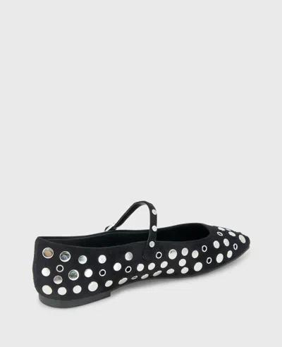 Kenneth Cole Jasper Suede Stud Ballet Flat In Black