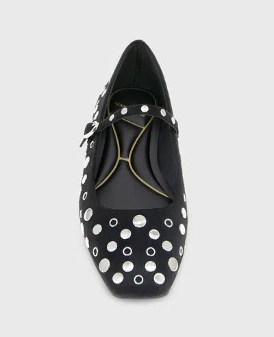 Kenneth Cole Jasper Suede Stud Ballet Flat In Black