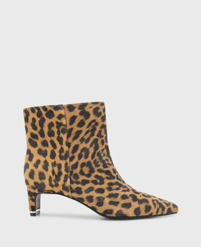 Kenneth Cole Miranda Suede Leopard Heel Bootie In Brown