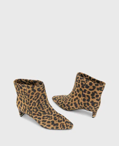 Kenneth Cole Miranda Suede Leopard Heel Bootie In Brown
