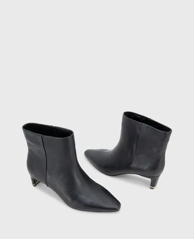 Kenneth Cole Miranda Leather Heel Bootie In Black