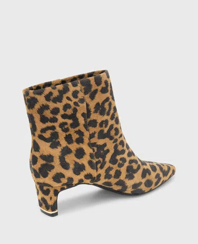 Kenneth Cole Miranda Suede Leopard Heel Bootie In Brown