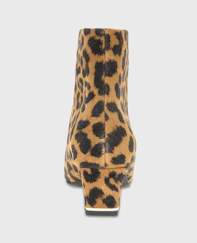 Kenneth Cole Miranda Suede Leopard Heel Bootie In Brown