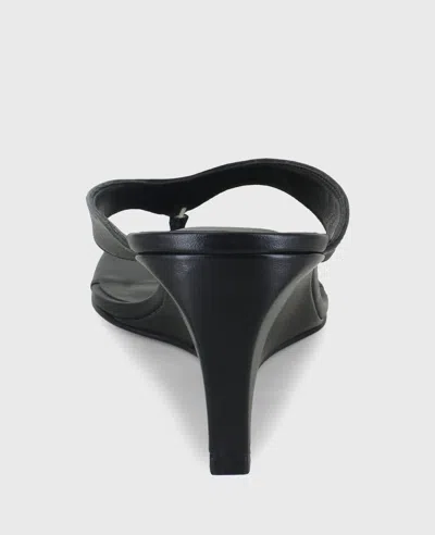 Kenneth Cole Susannah Leather Thong Wedge Sandal In Black