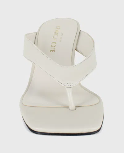 Kenneth Cole Susannah Leather Thong Wedge Sandal In Brown