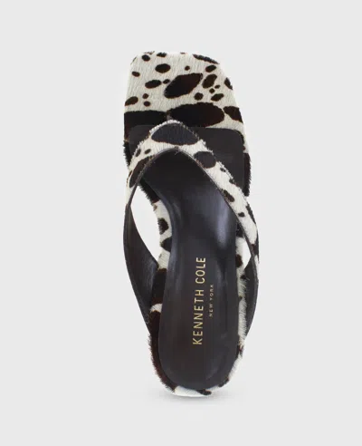 Kenneth Cole Susannah Calf Hair Thong Wedge Sandal In Black